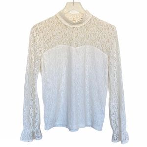 MOUSSY Cream Lace Ruffle Sleeves Blouse | 2